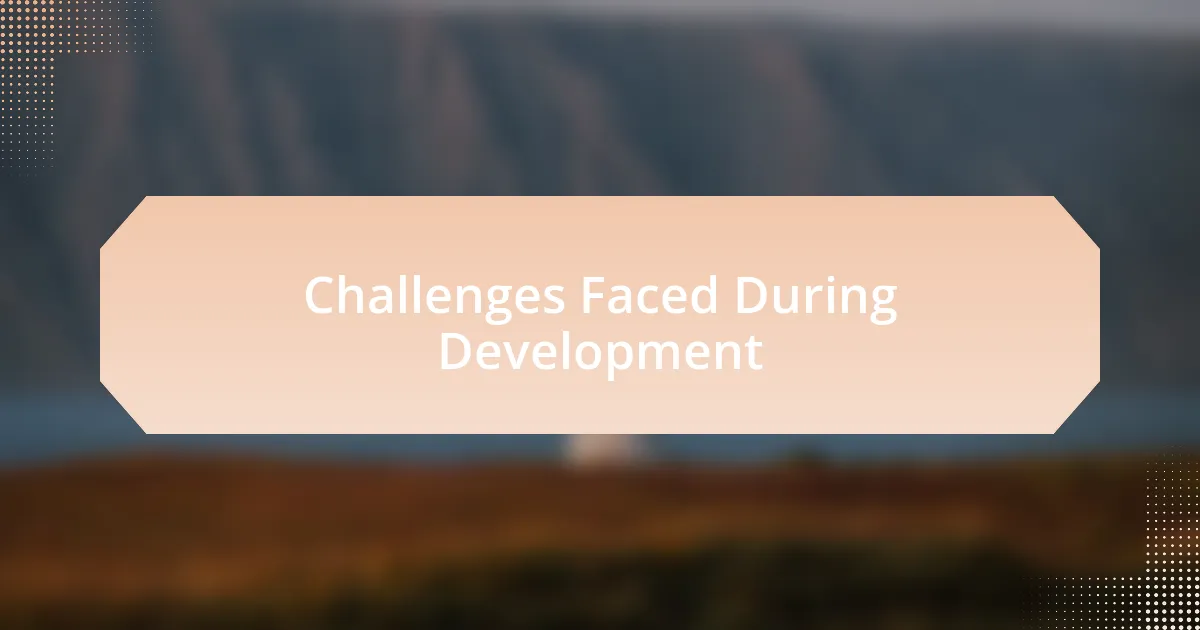 Challenges Faced During Development
