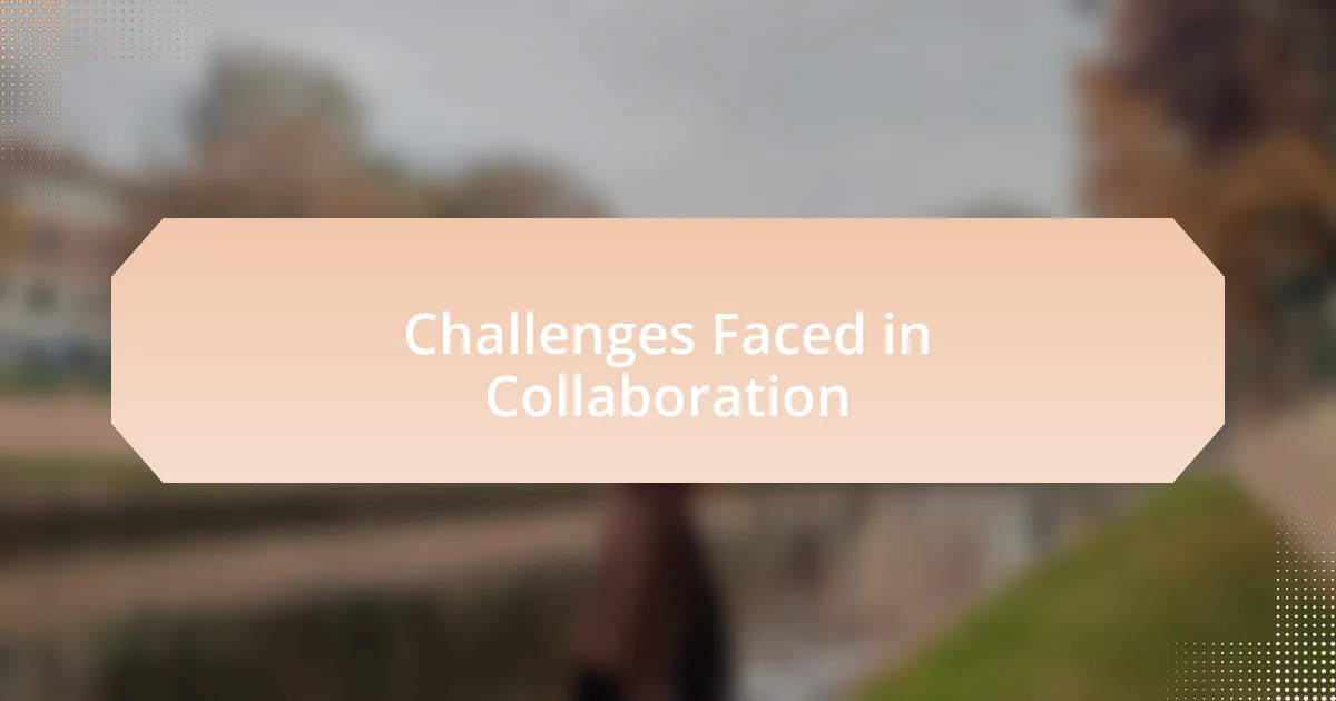 Challenges Faced in Collaboration