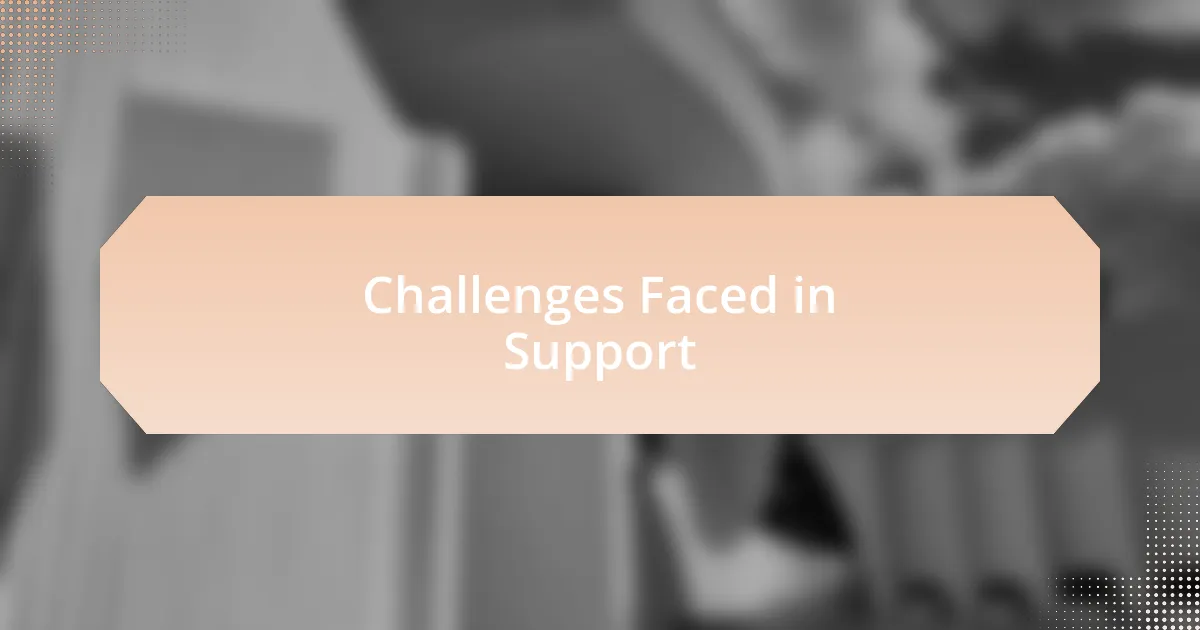 Challenges Faced in Support