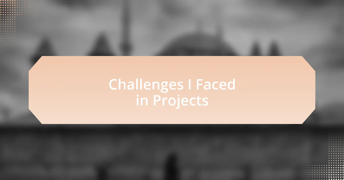 Challenges I Faced in Projects