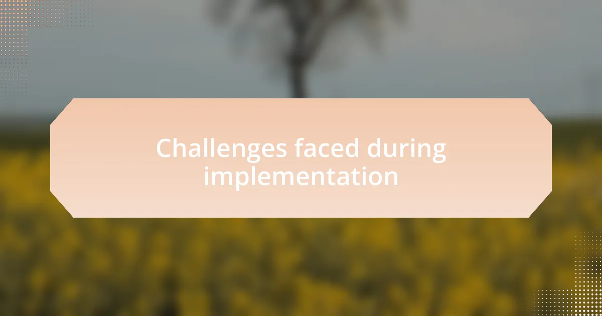 Challenges faced during implementation