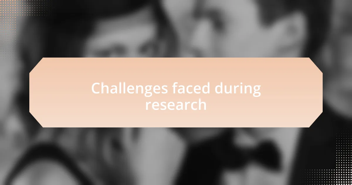 Challenges faced during research