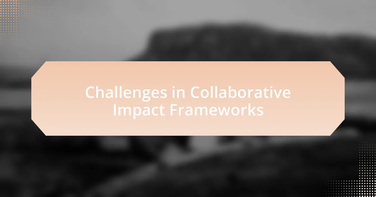 Challenges in Collaborative Impact Frameworks