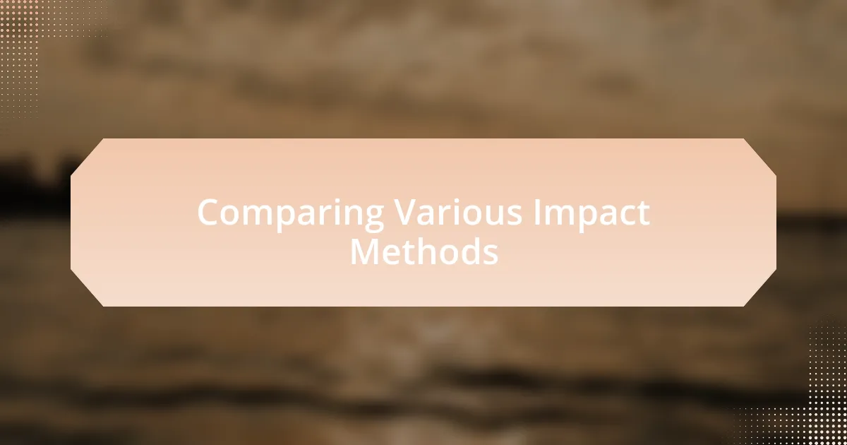 Comparing Various Impact Methods
