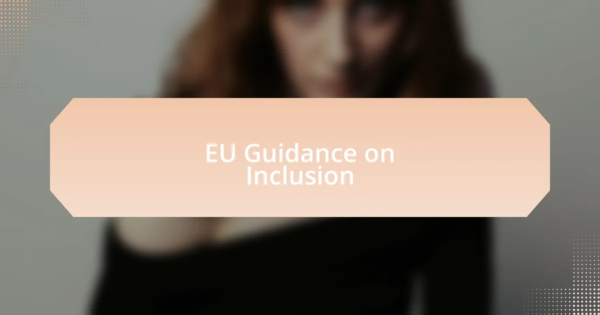 EU Guidance on Inclusion