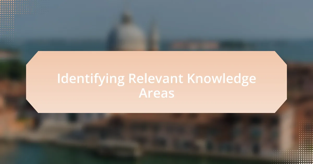 Identifying Relevant Knowledge Areas