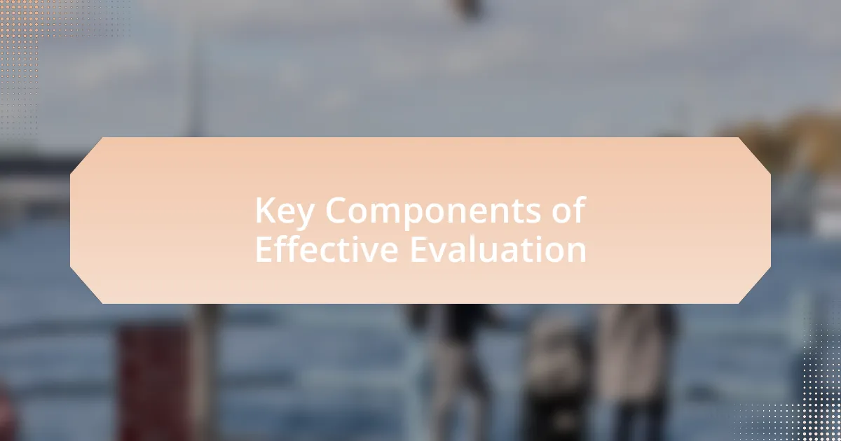 Key Components of Effective Evaluation