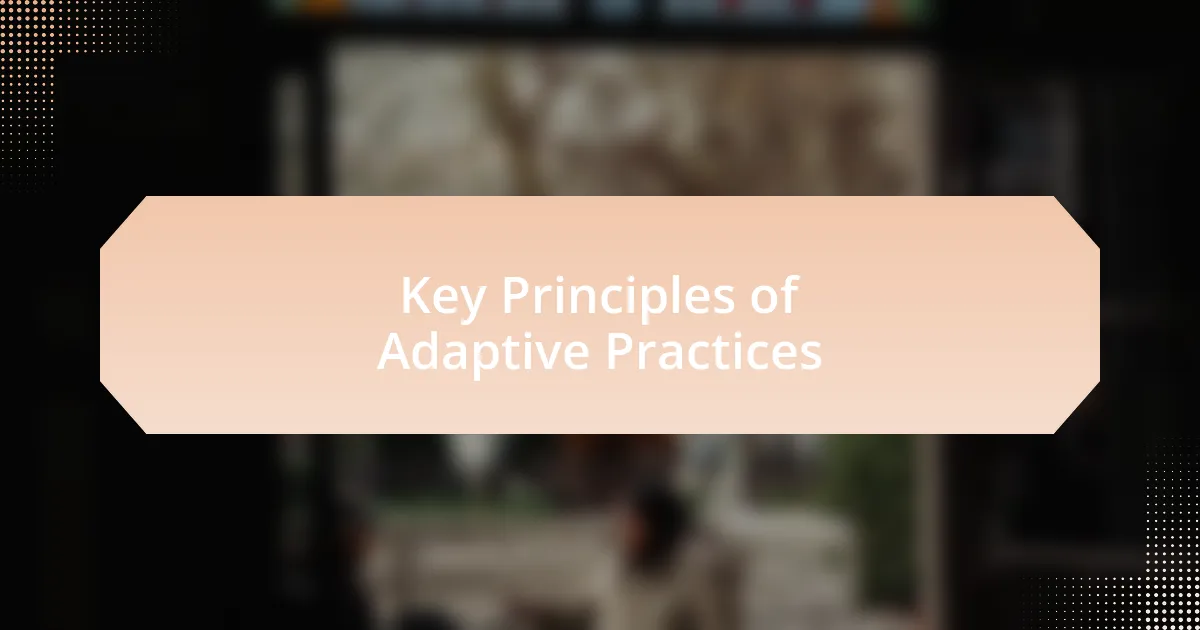 Key Principles of Adaptive Practices