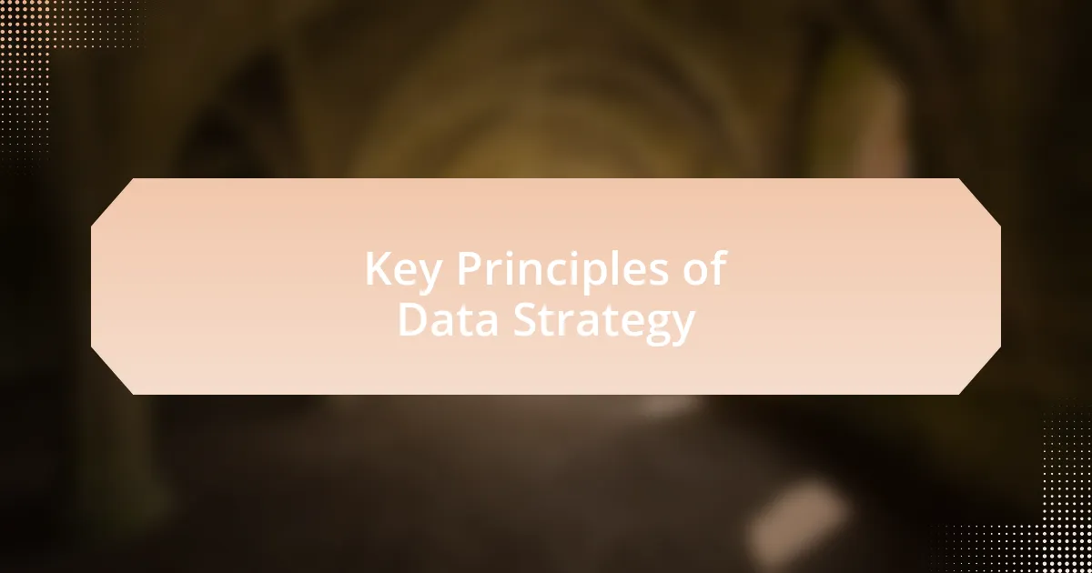 Key Principles of Data Strategy