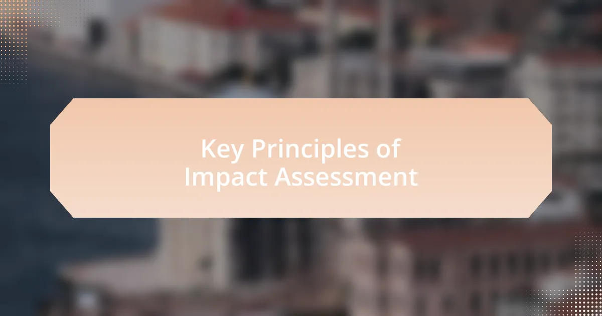 Key Principles of Impact Assessment