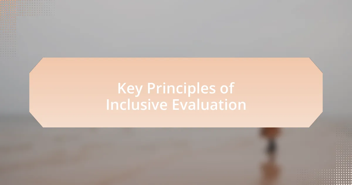 Key Principles of Inclusive Evaluation