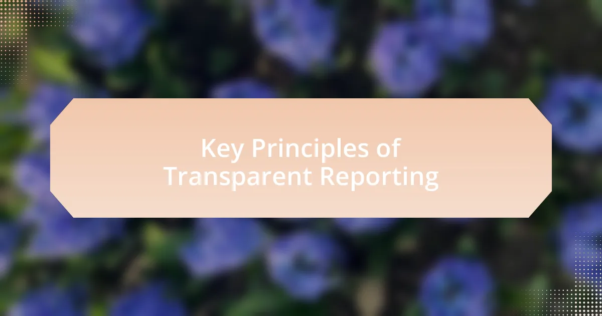 Key Principles of Transparent Reporting