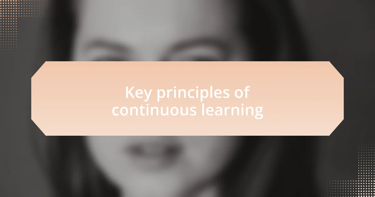 Key principles of continuous learning