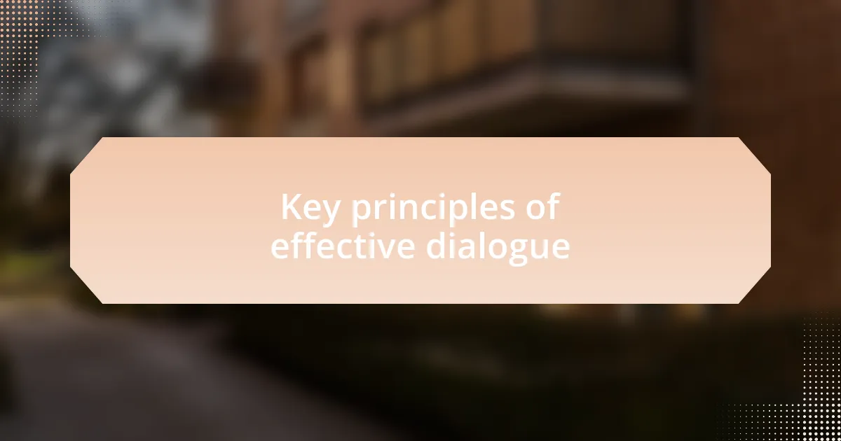 Key principles of effective dialogue