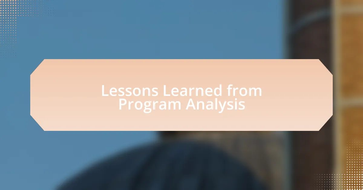 Lessons Learned from Program Analysis