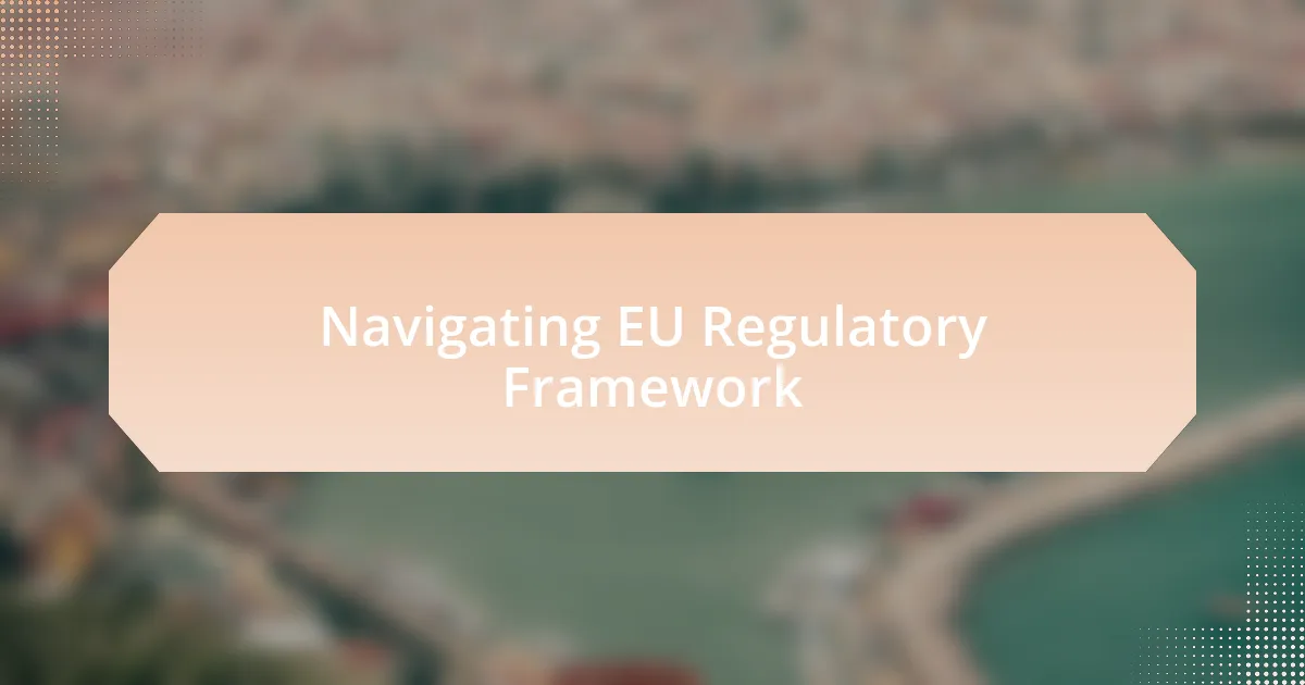 Navigating EU Regulatory Framework