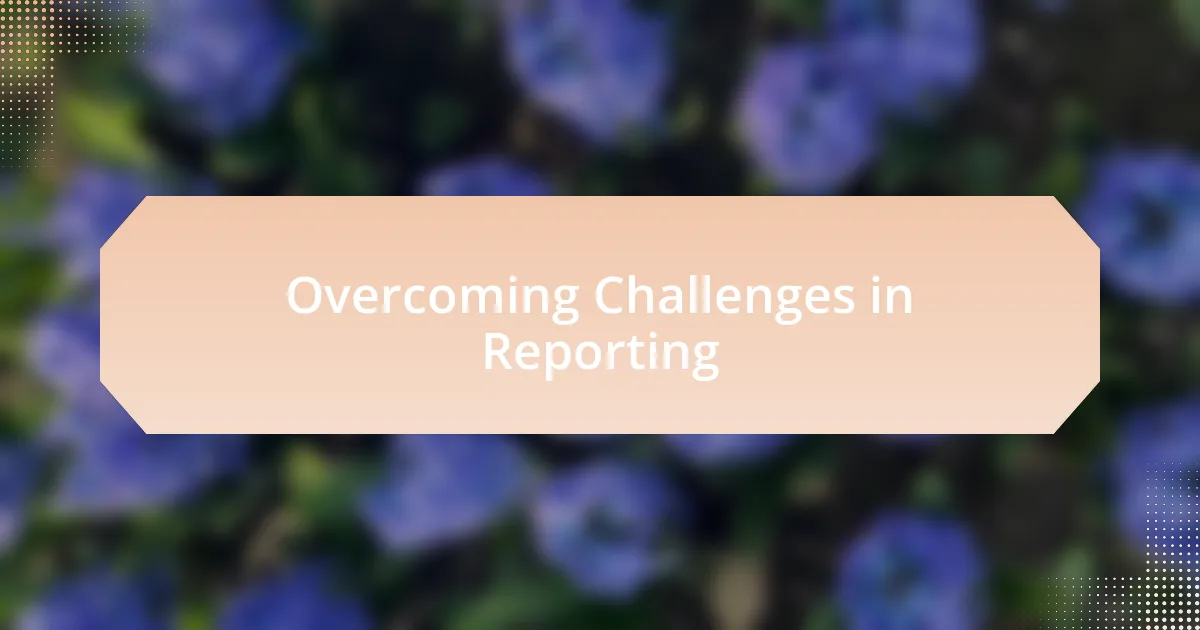 Overcoming Challenges in Reporting