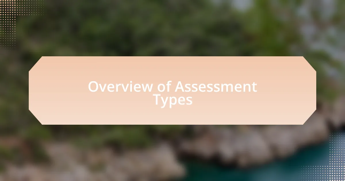 Overview of Assessment Types