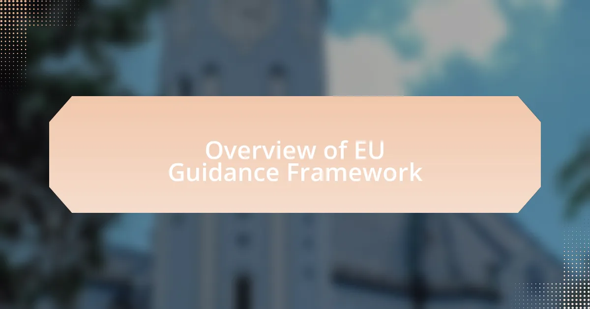 Overview of EU Guidance Framework