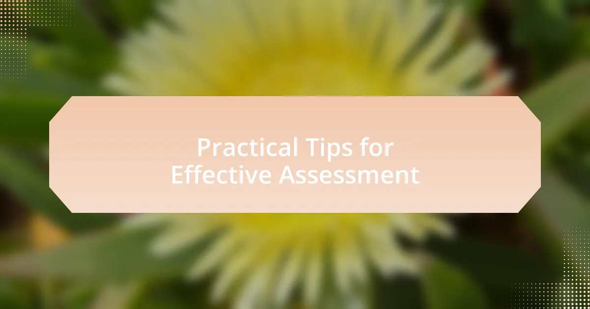 Practical Tips for Effective Assessment