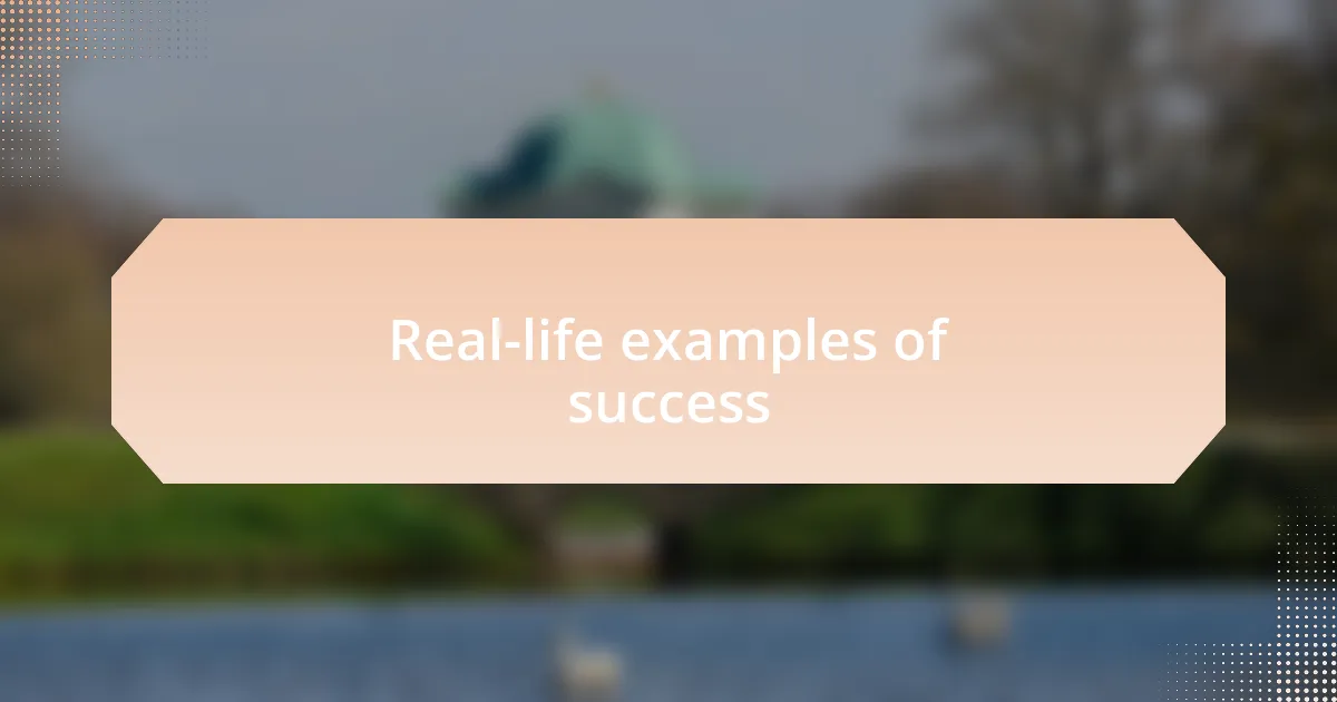 Real-life examples of success