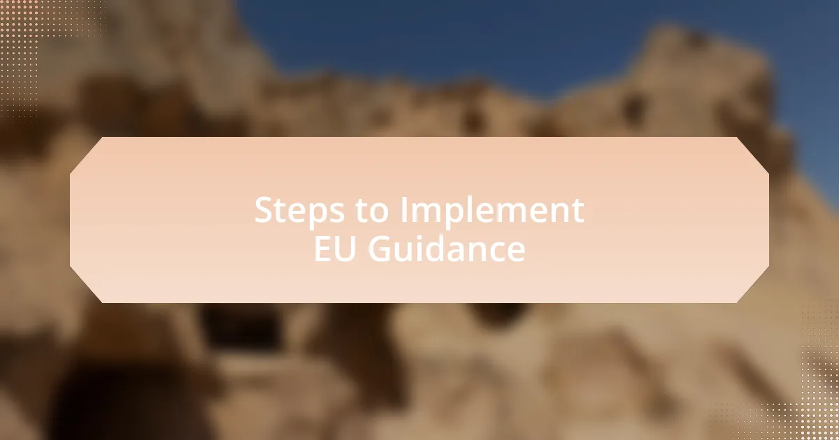Steps to Implement EU Guidance
