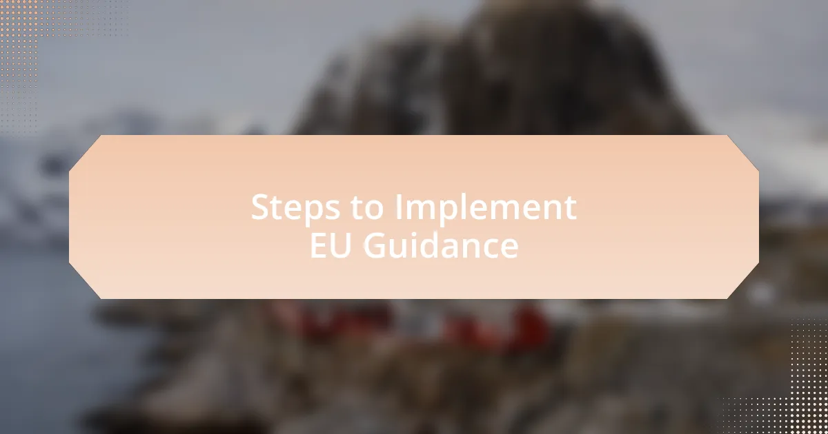 Steps to Implement EU Guidance