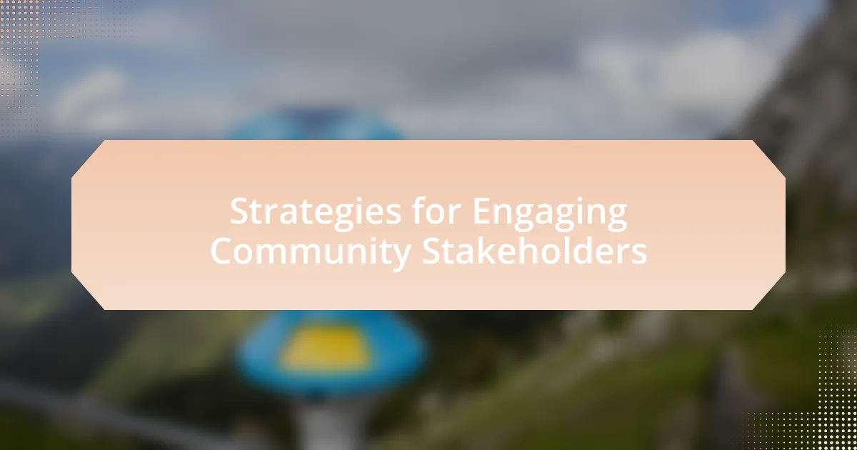 Strategies for Engaging Community Stakeholders