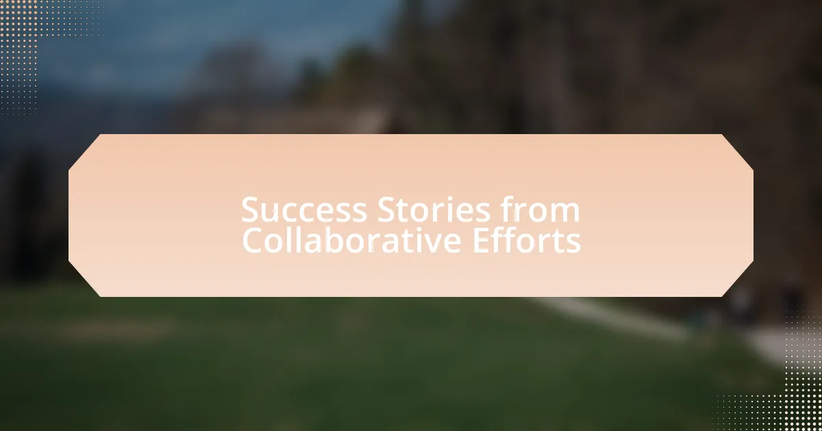 Success Stories from Collaborative Efforts