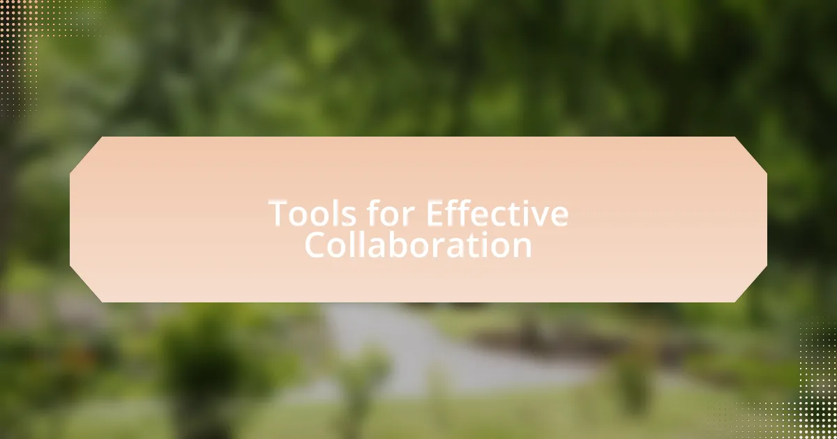 Tools for Effective Collaboration