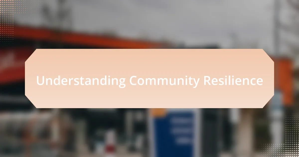 Understanding Community Resilience