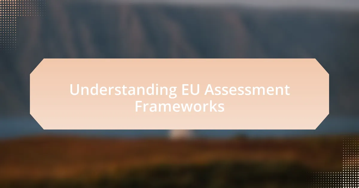 Understanding EU Assessment Frameworks