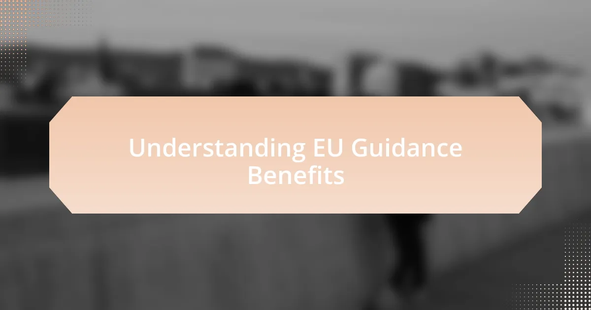 Understanding EU Guidance Benefits