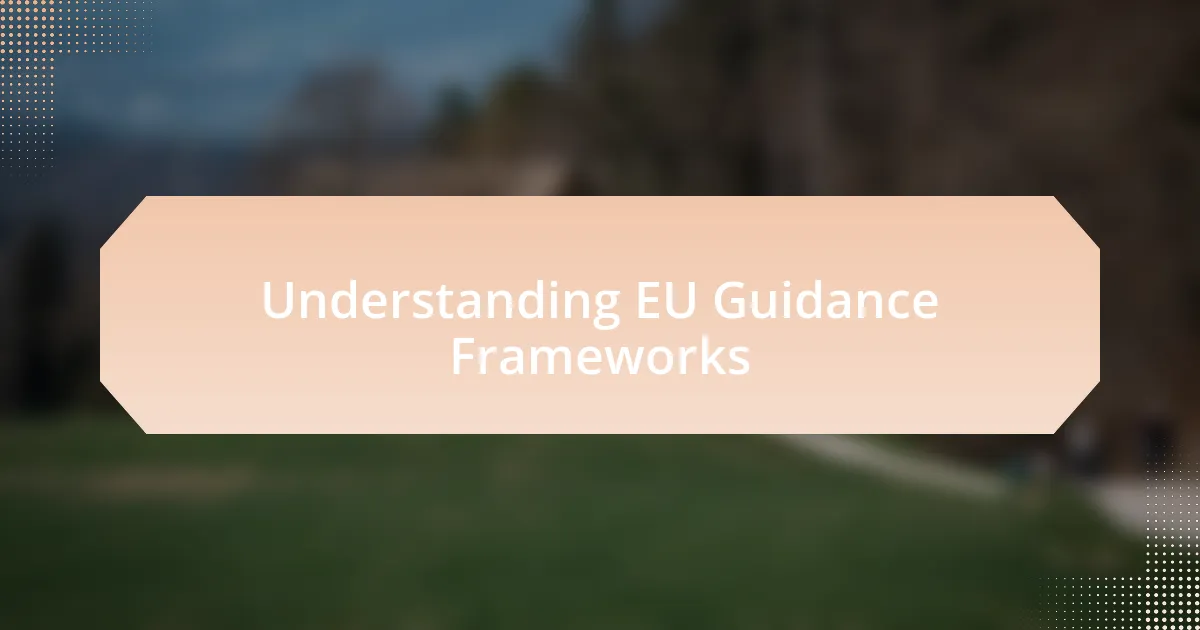 Understanding EU Guidance Frameworks