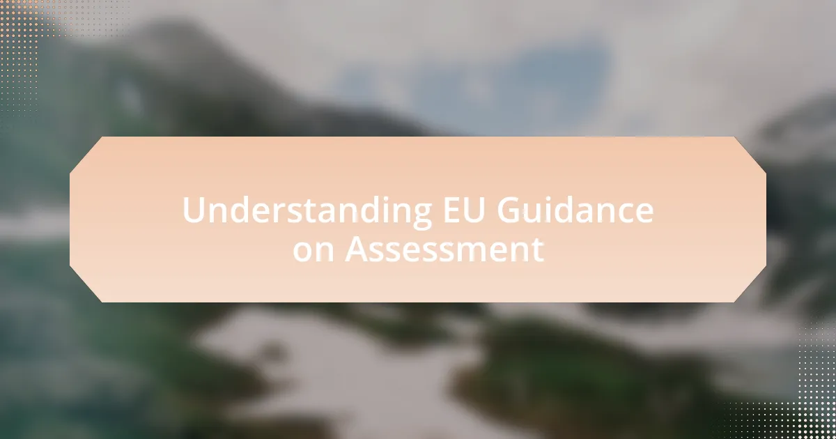 Understanding EU Guidance on Assessment