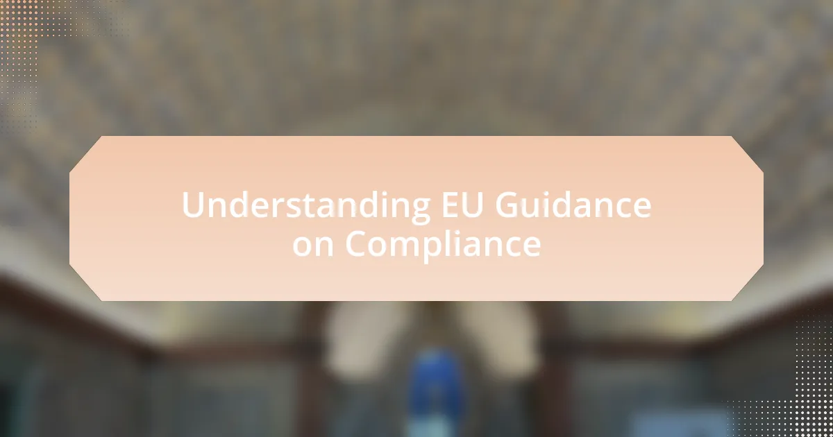 Understanding EU Guidance on Compliance