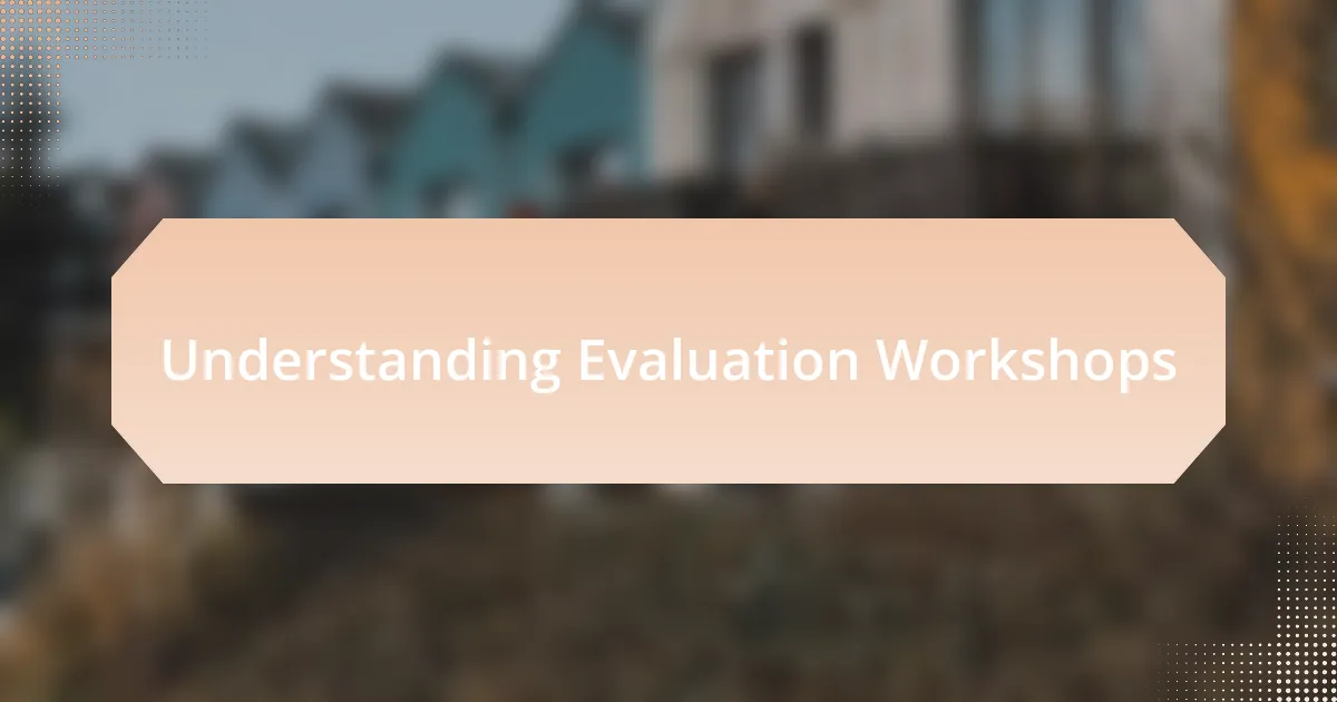 Understanding Evaluation Workshops