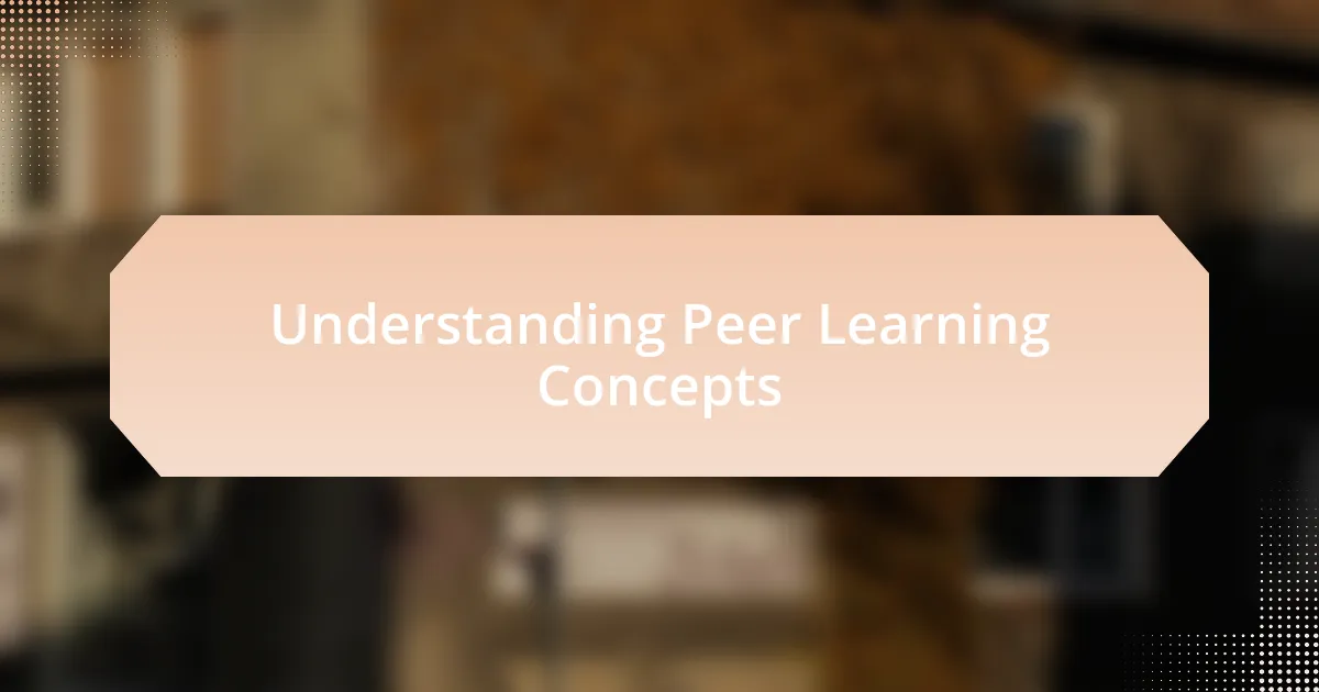 Understanding Peer Learning Concepts