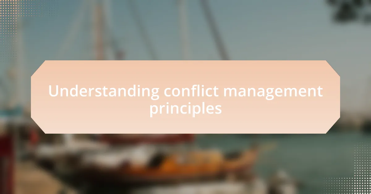 Understanding conflict management principles