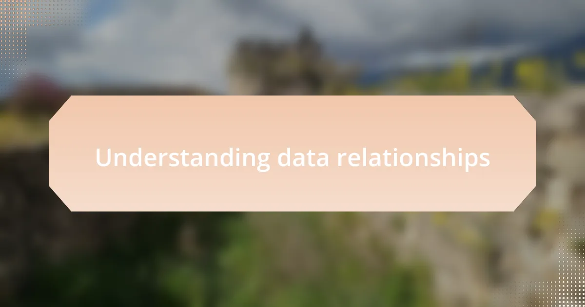 Understanding data relationships