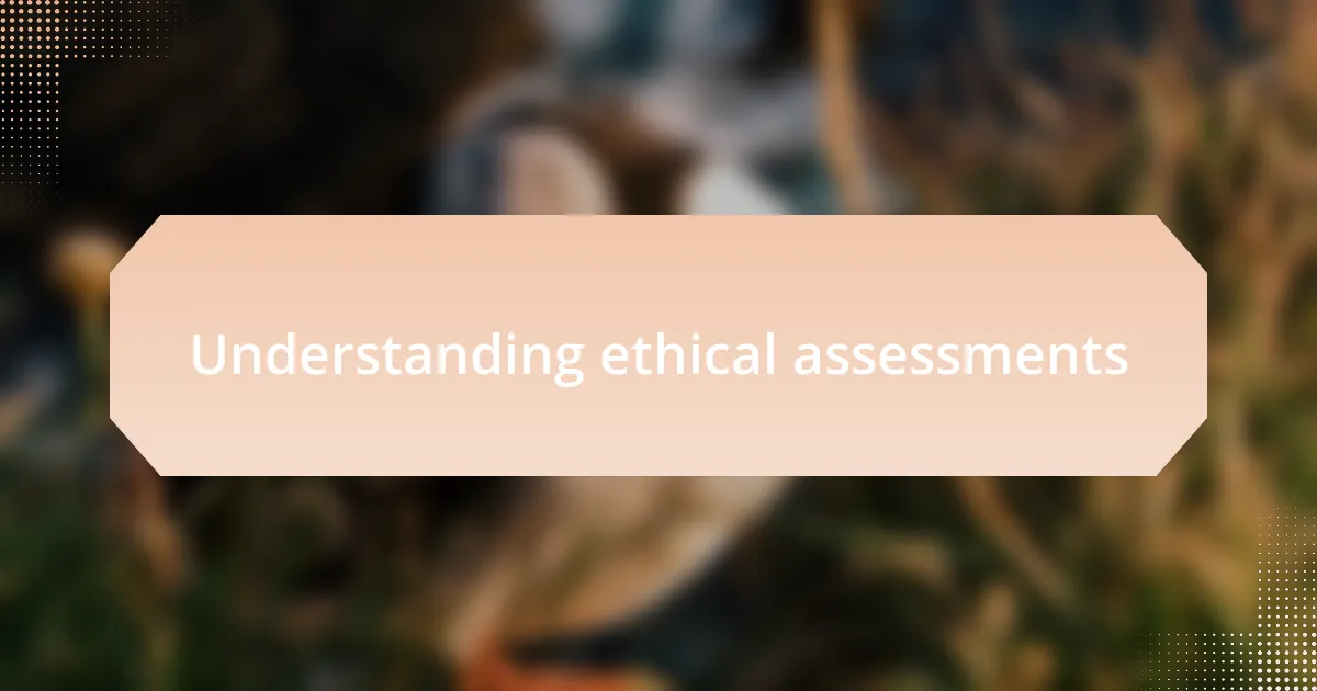 Understanding ethical assessments