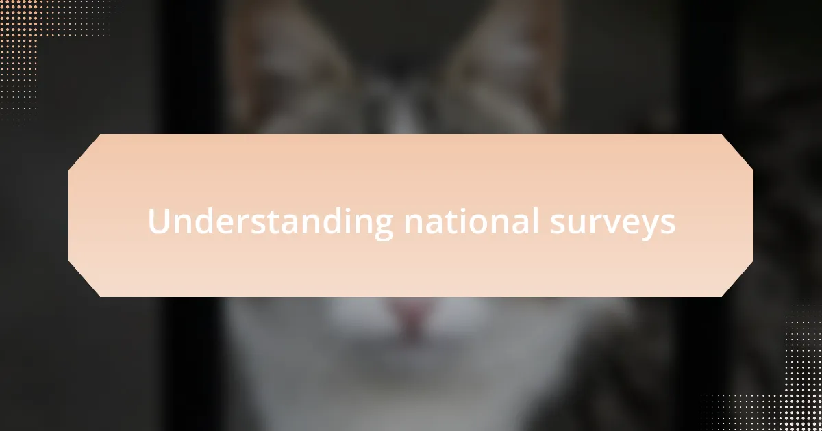 Understanding national surveys
