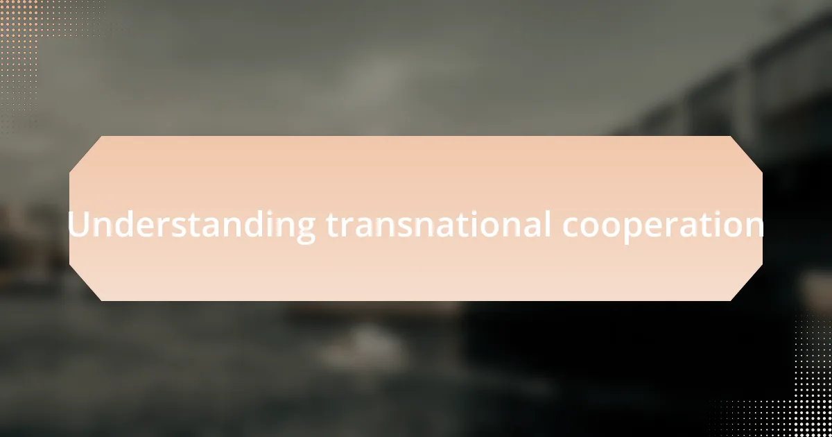 Understanding transnational cooperation